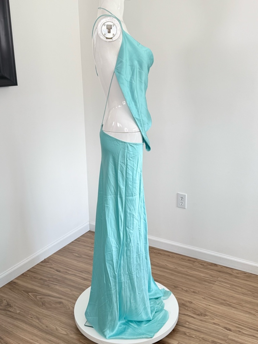 MICHAEL LO SORDO ICED BIAS MAXI DRESS BLUE SIZE 8 - Picture 9 of 13